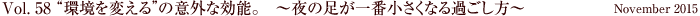 Vol.58 “環境を変える”の意外な効能。～夜の足が一番小さくなる過ごし方～